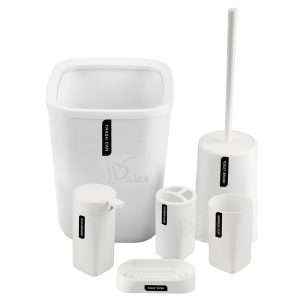 طقم إكسسوارات حمام بلاستيك 6 قطع