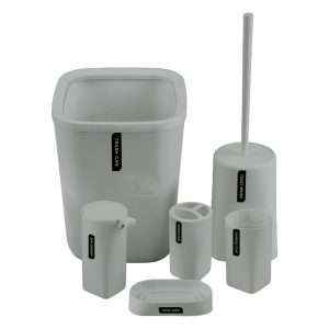 طقم إكسسوارات حمام بلاستيك 6 قطع