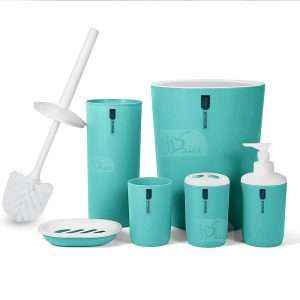 طقم إكسسوارات حمام بلاستيك 6 قطع