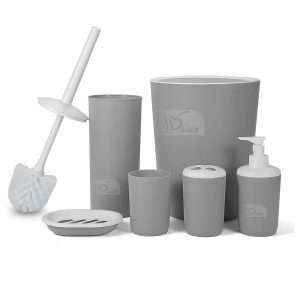 طقم إكسسوارات حمام بلاستيك 6 قطع