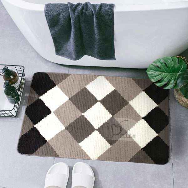 Retro Waterproof Bath Mat Soft Polyester Absorbent Anti-Slip (60X90cm)