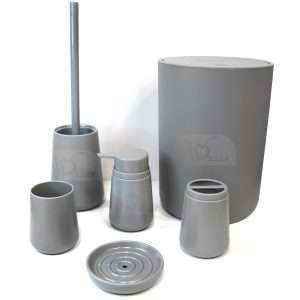 طقم إكسسوارات حمام بلاستيك 6 قطع