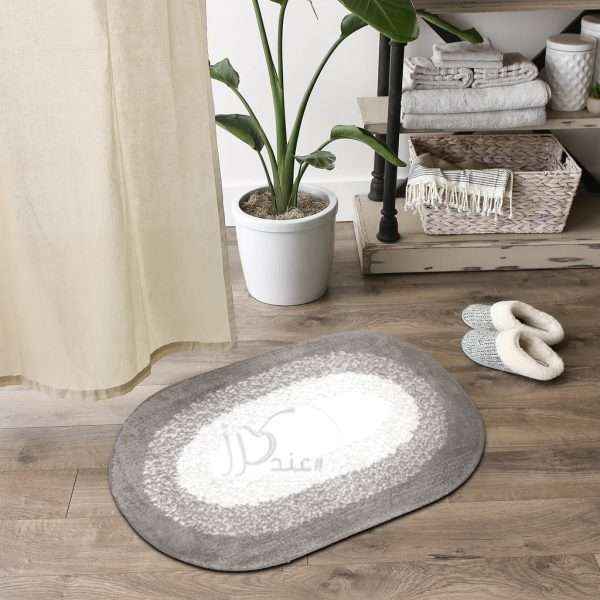 Oval Waterproof Bath Mat Soft Polyester Absorbent Anti-Slip (48X78cm)