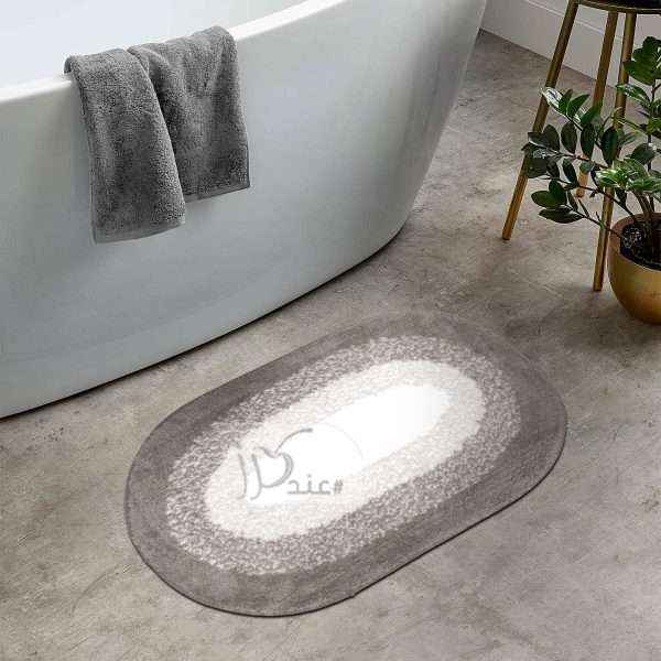 Oval Waterproof Bath Mat Soft Polyester Absorbent Anti-Slip (48X78cm)