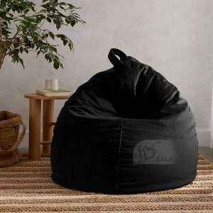 كرسي بين باج مخملي، أسود