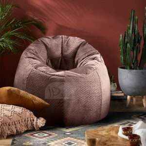 كرسي بين باج مخملي، بني