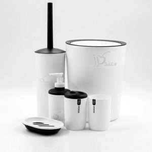 طقم إكسسوارات حمام بلاستيك 6 قطع