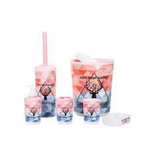 طقم إكسسوارات حمام بلاستيك 6 قطع