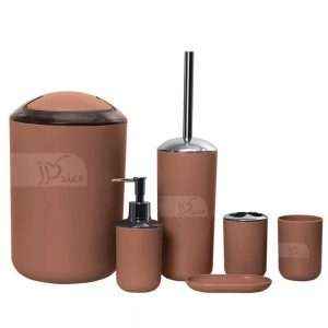 Matte Bathroom Accessory 6 Pcs/Set, Brown