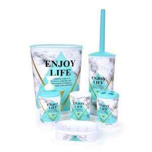 طقم إكسسوارات حمام بلاستيك 6 قطع