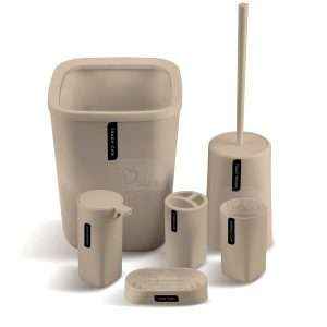 طقم إكسسوارات حمام بلاستيك 6 قطع