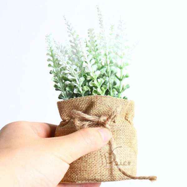 Artificial Plant In Straw Bag