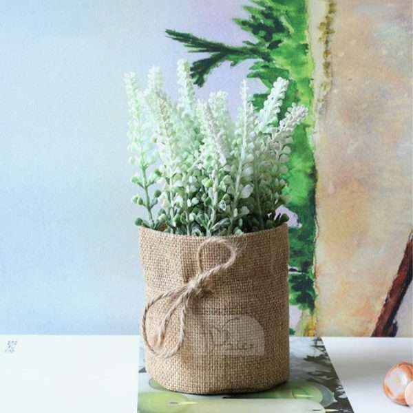 Artificial Plant In Straw Bag
