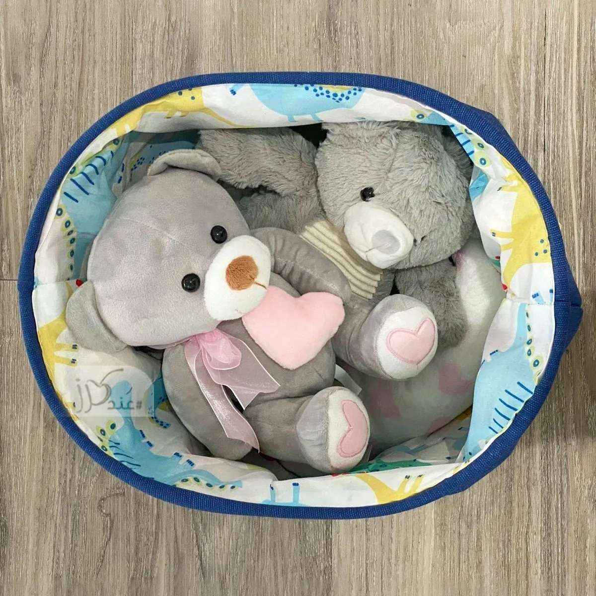 Cute Kid Canvas Laundry Basket Foldable Organizer with Drawstring Handle, Toy collection Storage box