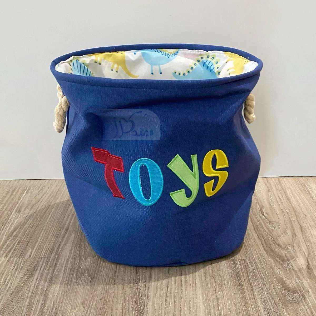 Cute Kid Canvas Laundry Basket Foldable Organizer with Drawstring Handle, Toy collection Storage box