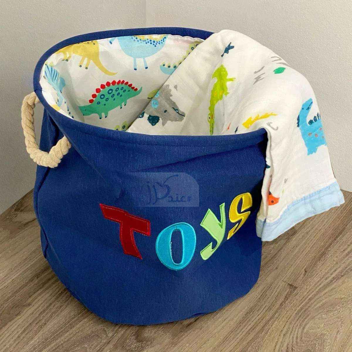 Cute Kid Canvas Laundry Basket Foldable Organizer with Drawstring Handle, Toy collection Storage box