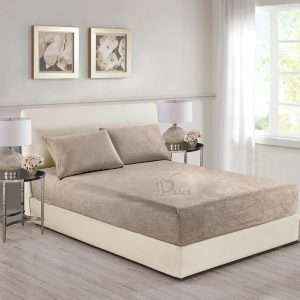 Flannel Fleece Fitted Sheet Velvet Twin Size set Plus Deep Pocket 2Pcs