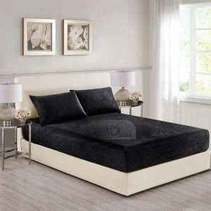 Flannel Fleece Fitted Sheet Velvet Queen Size set Plus Deep Pocket 3Pcs