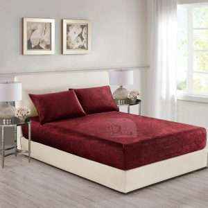 Flannel Fleece Fitted Sheet Velvet King Size set Plus Deep Pocket 3Pcs