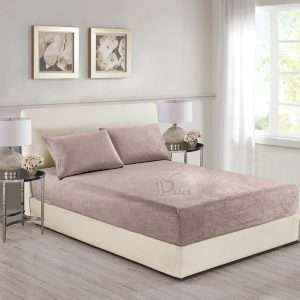 Flannel Fleece Fitted Sheet Velvet King Size set Plus Deep Pocket, 3Pcs