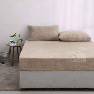 Mink Fur Fitted Sheet set King Size set Plus Deep Pocket, 3Pcs