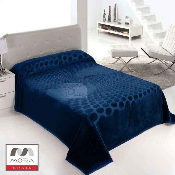 MORA Plush Blanket 240x260 cm, Navy