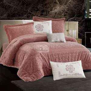 طقم لحاف شتوي فرو محفر مجوز 7 قطع، سومو