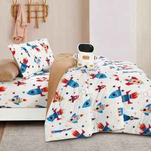 Kids Velvet Winter Reversible Comforter 5-Piece Set, Honey