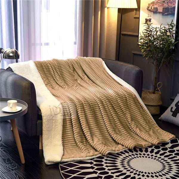 Fleece Reversible Plush Single Blanket 150 x 200 cm, Honey