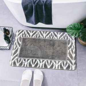 Retro Waterproof Bath Mat Soft Polyester Absorbent Anti-Slip (60X90cm)