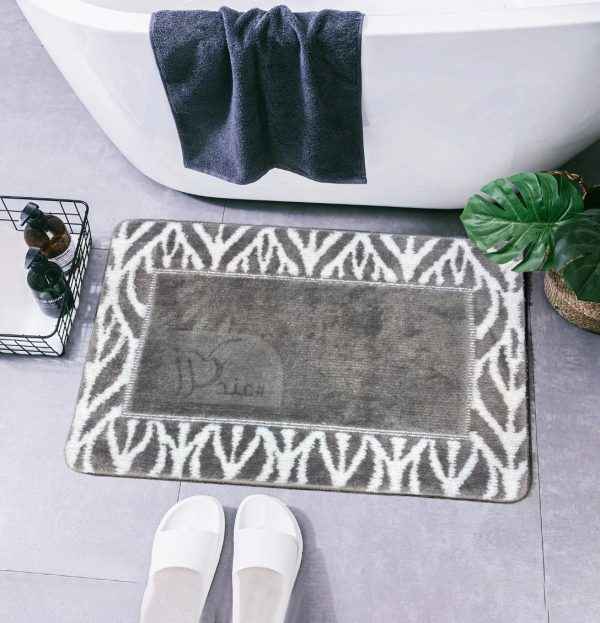 Retro Waterproof Bath Mat Soft Polyester Absorbent Anti-Slip (60X90cm)