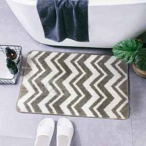 Retro Waterproof Bath Mat Soft Polyester Absorbent Anti-Slip (60X90cm)