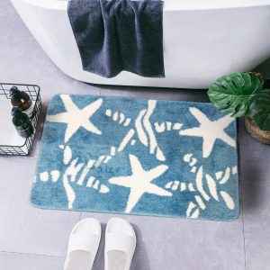 Retro Waterproof Bath Mat Soft Polyester Absorbent Anti-Slip (60X90cm)