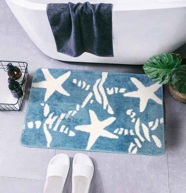 Retro Waterproof Bath Mat Soft Polyester Absorbent Anti-Slip (60X90cm)
