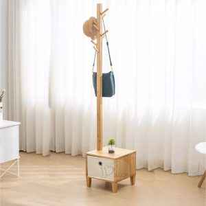 Coat Racks Minimalist Multifunctional Bedside Cabinet Hanger Solid Wooden Leg