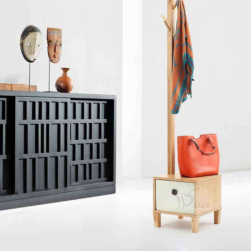 Coat Racks Minimalist Multifunctional Bedside Cabinet Hanger Solid Wooden Leg