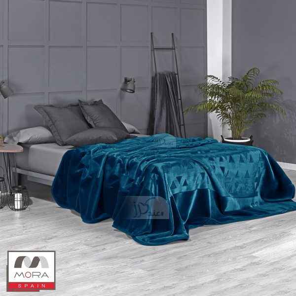 Mora® Plush Blanket 240x170 cm, Caribbean Blue