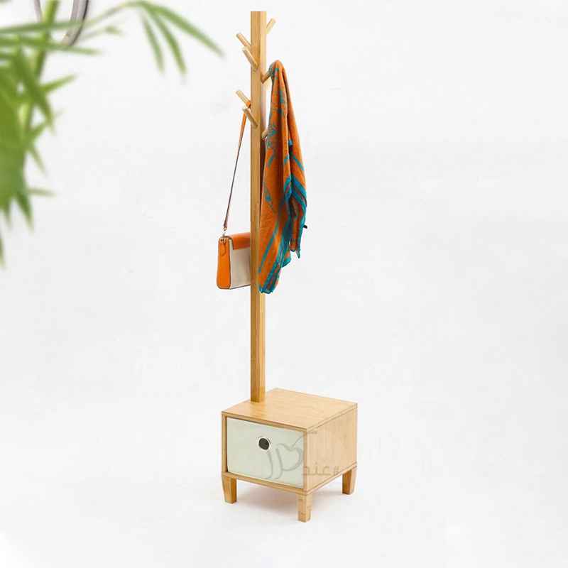 Coat Racks Minimalist Multifunctional Bedside Cabinet Hanger Solid Wooden Leg