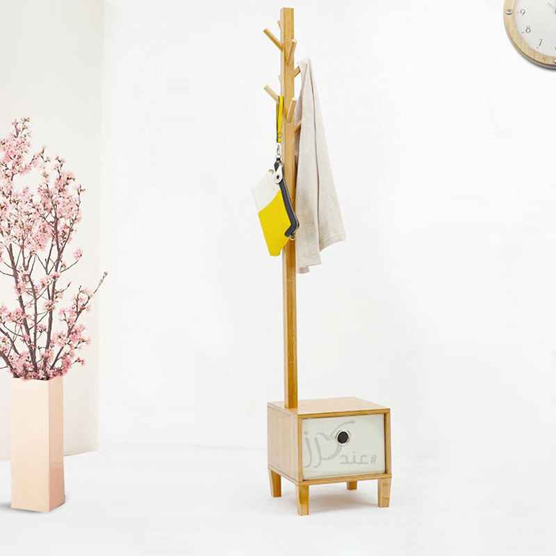 Coat Racks Minimalist Multifunctional Bedside Cabinet Hanger Solid Wooden Leg