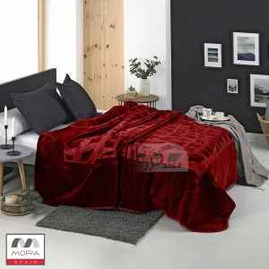 Mora® Plush Blanket 220x240 cm, Burgundy