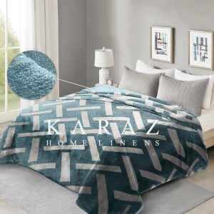 Feather®Cascade Plush Blanket 160x220 cm Blue