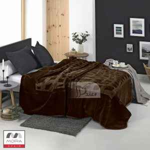 Mora® Plush Blanket 240x260 cm, Brown