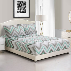 Printed King Size Fitted Sheet Set