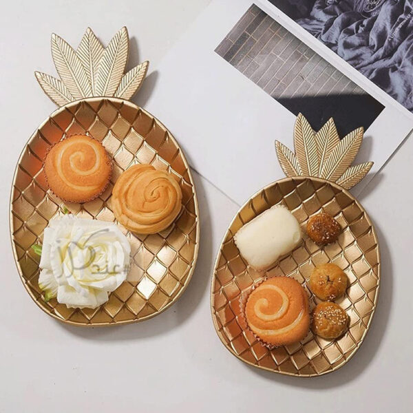 Gold Multifunctional Pineapple Tray set of 2 pcs