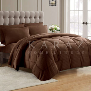 طقم لحاف فندقي مقلم، مفرد/ مفرد ونص 3قطع