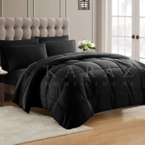 طقم لحاف فندقي مقلم، مفرد/ مفرد ونص 3قطع