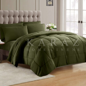 طقم لحاف فندقي مقلم، مفرد/ مفرد ونص 3قطع