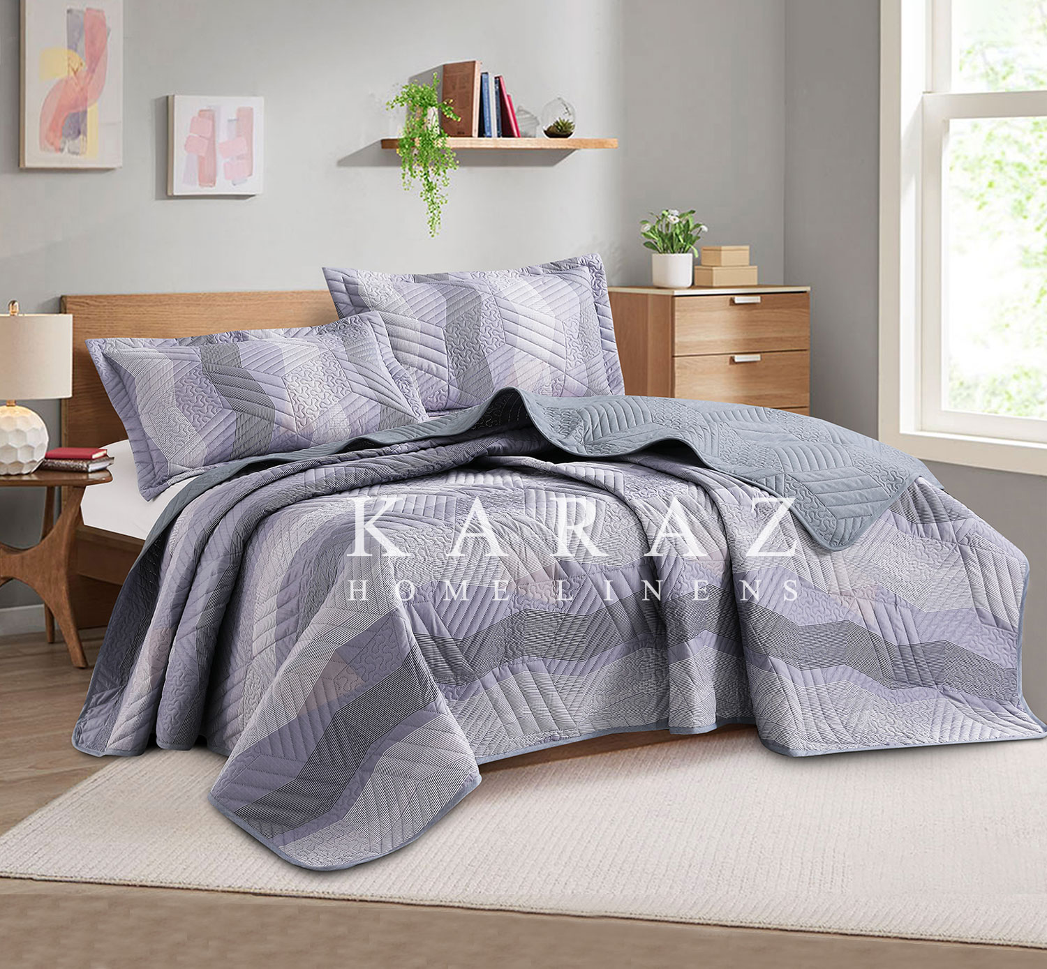 طقم مفرش سرير صيفي مضغوط مفرد ونص قطعتين