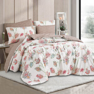 طقم لحاف موردمفرد ونص ، 5 قطع