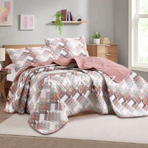 طقم مفرش سرير صيفي مضغوط مجوز 3 قطع